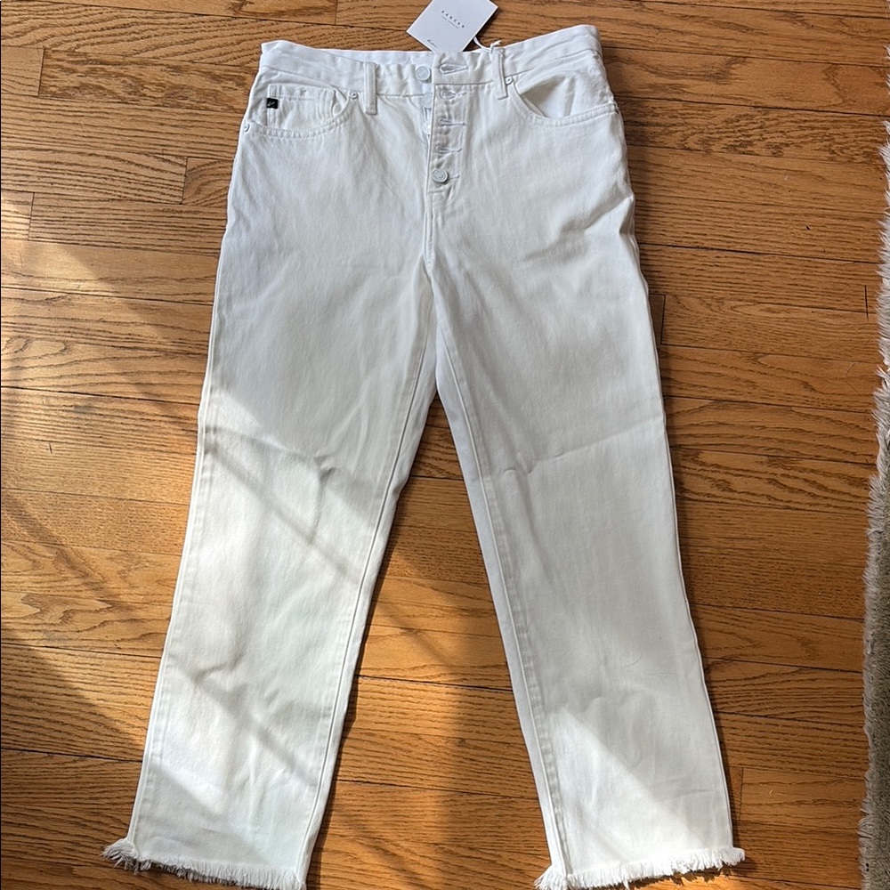 White Frayed Hem Jeans